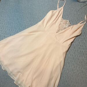 Lulus Women's Peach Lace Detail Mini Dress Size M Party Cocktail